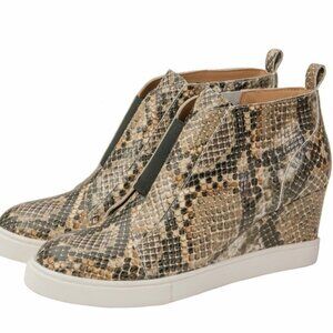 Linea Paolo FELICIA SNAKE PRINT Platform Wedge Sneaker Bootie Various Size